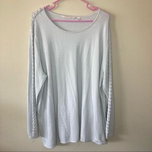 Soft Surroundings Edie Pearl Gray Sweater 2X